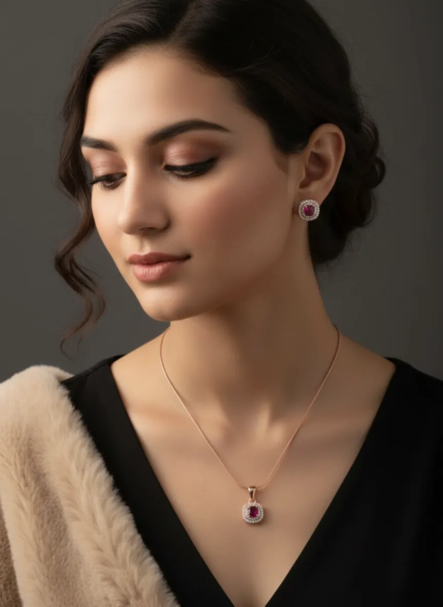 Rose Gold Pendant Set 