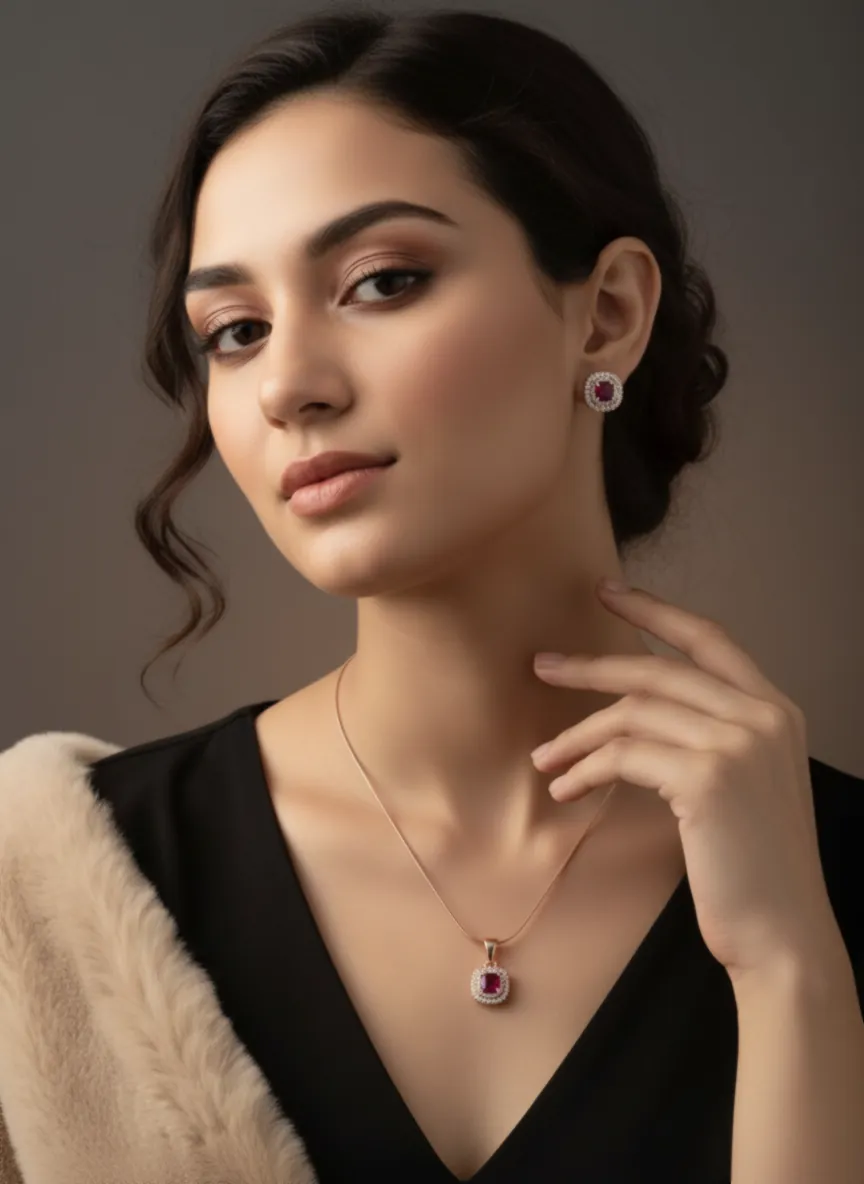 Rose Gold Pendant Set 